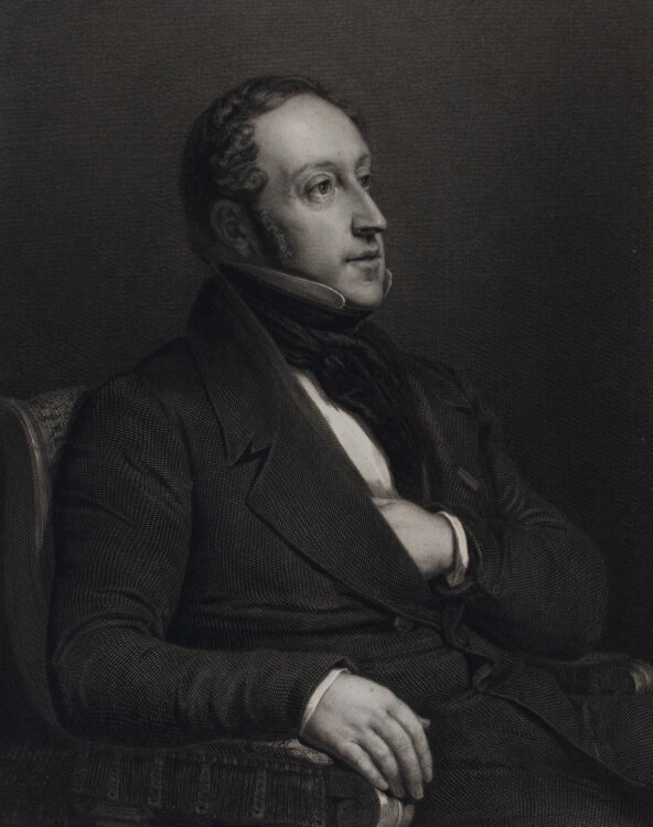 Jean Charles Thévenin - Männerporträt Komponist Gioacchino Rossini (1792-1868), nach Ary Scheffer (1795-1858) - 1844 - Radierung