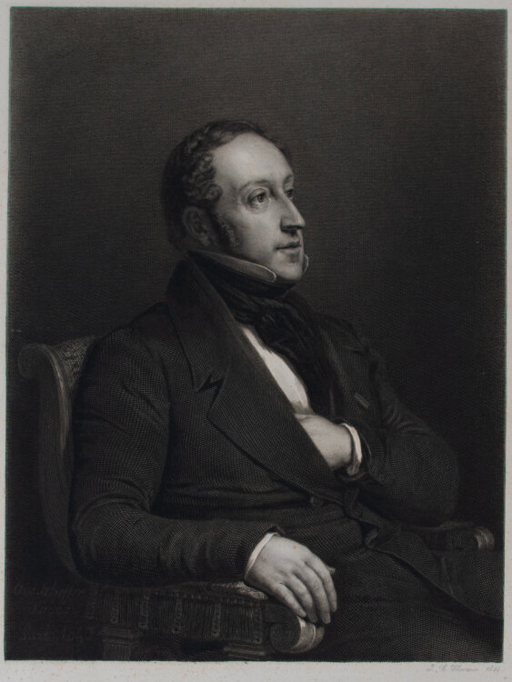 Jean Charles Thévenin - Männerporträt Komponist Gioacchino Rossini (1792-1868), nach Ary Scheffer (1795-1858) - 1844 - Radierung