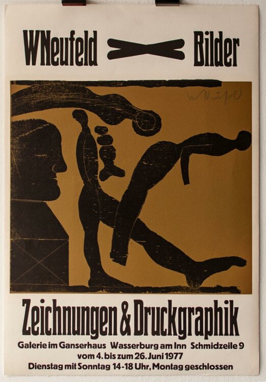 Wilhelm Neufeld - Ausstellungsplakat - Farbholzschnitt - 1977