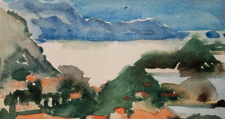 Hertha Peschke-Scholz - Fjordlandschaft - o.J. - Aquarell