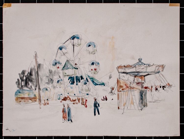 Hans Happach - Jahrmarkt - aquarellierte...