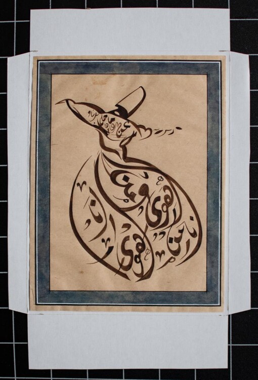 Toshev Davlat - Tanzender Dervish/Kalligraphie - Tusche -...