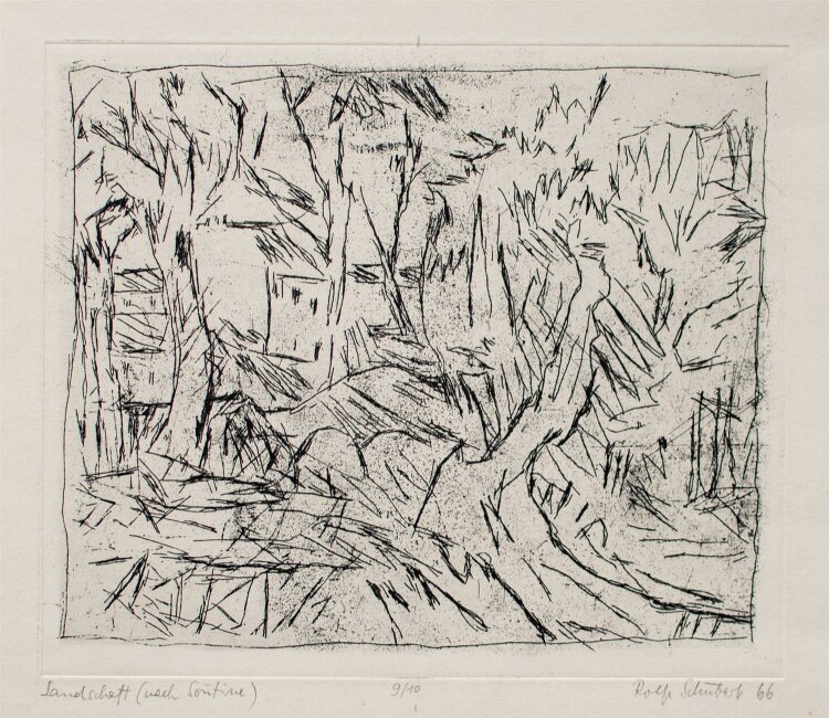 Rolf Schubert - Landschaft nach Soutine - Radierung - 1966