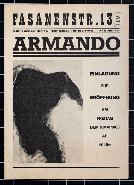 Armando - Eröffnung bei Galerie Springer - Flyer - 1983