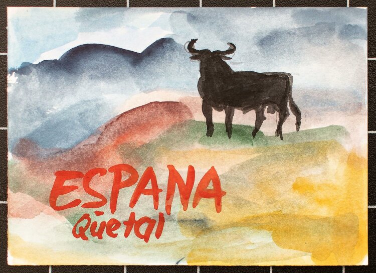 Siegfried Krepp - Einladungskarte/ Espana - Gouache - 2004