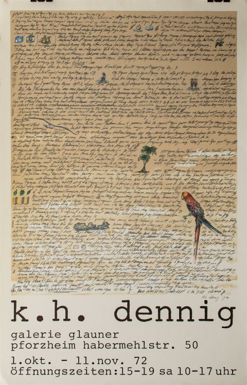 Karl-Heinz Dennig - Ausstellungsplakat - Lithographie - 1972
