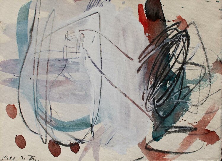 Tina Müller - abstrakte Komposition - Mischtechnik - 1988