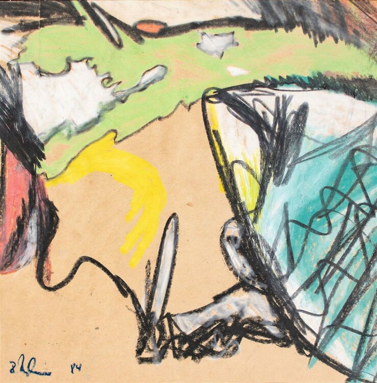 Rudolf Draheim - Abstrakte Komposition - Pastell - 1984