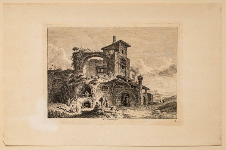 Franz Edmund Weirotter - Landschaft mit Haus (Rom) -...