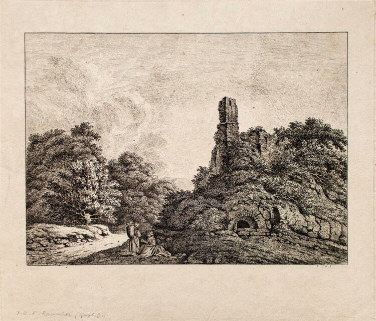 August Friedrich Rauscher - Landschaft - Kupferstich - o.J.