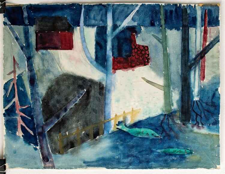 Gerhard Moll - Einsame Landschaft - 1947 - Aquarell