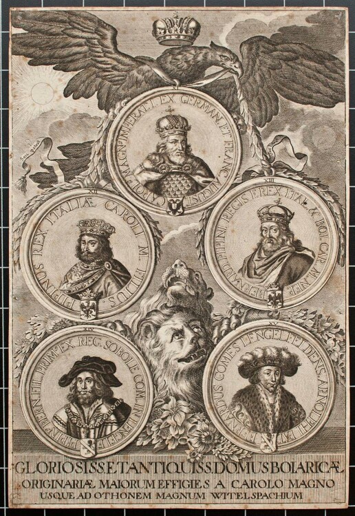 Johann Corvinus - Fortitudo leonina in utraque fortuna Maximiliani Emmanuelis - 1715 - Kupferstich
