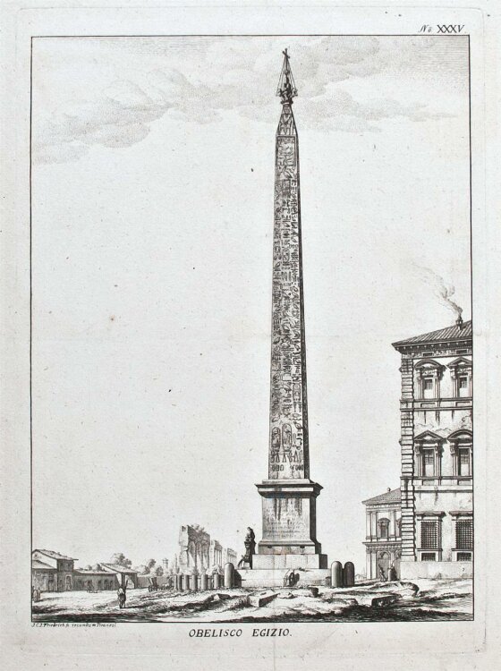 Johann Christian Jacob Friedrich - Rom Obelisco Egizio, Ägyptischer Obelisk - o.J. - Kupferstich