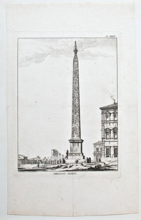 Johann Christian Jacob Friedrich - Rom Obelisco Egizio, Ägyptischer Obelisk - o.J. - Kupferstich