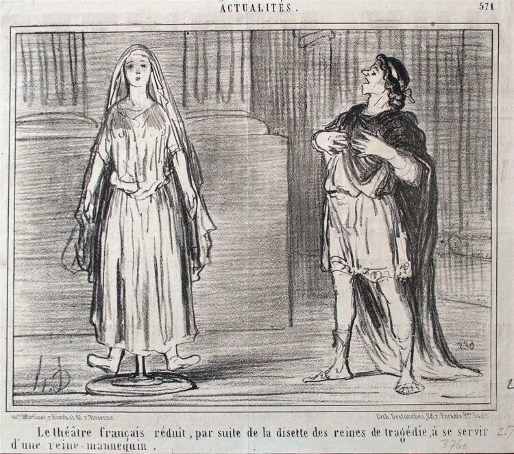 Honoré Daumier - Le théatre francais reduit, ... - Lithographie - o. J.