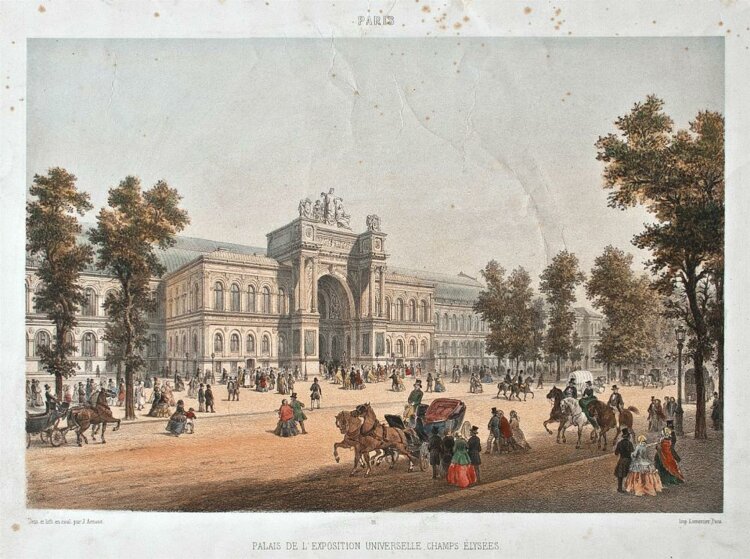 Jean Baptiste Arnout - Palais de lExposition universelle Champs Élysees - o.J. - Lithografie
