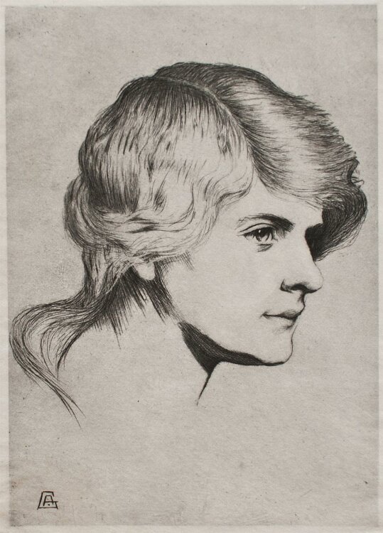 Albert Jean Wilhem Gianini - Weibliches Porträt -...