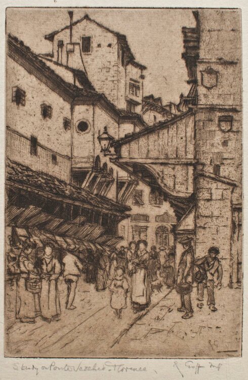 Robert Charles Goff - Study on Ponte Vecchio, Florence -...