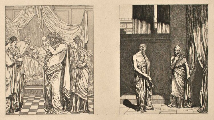 Max Klinger - Amor und Psyche, Vignetten aus: Opus V, Bl. 23 - Radierung - 1880
