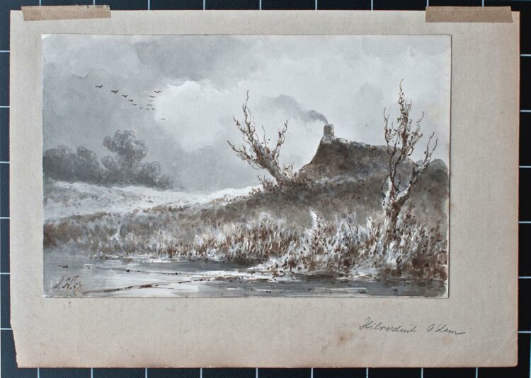 Johannes Hilverdink - Landschaft - 1857 - Tusche