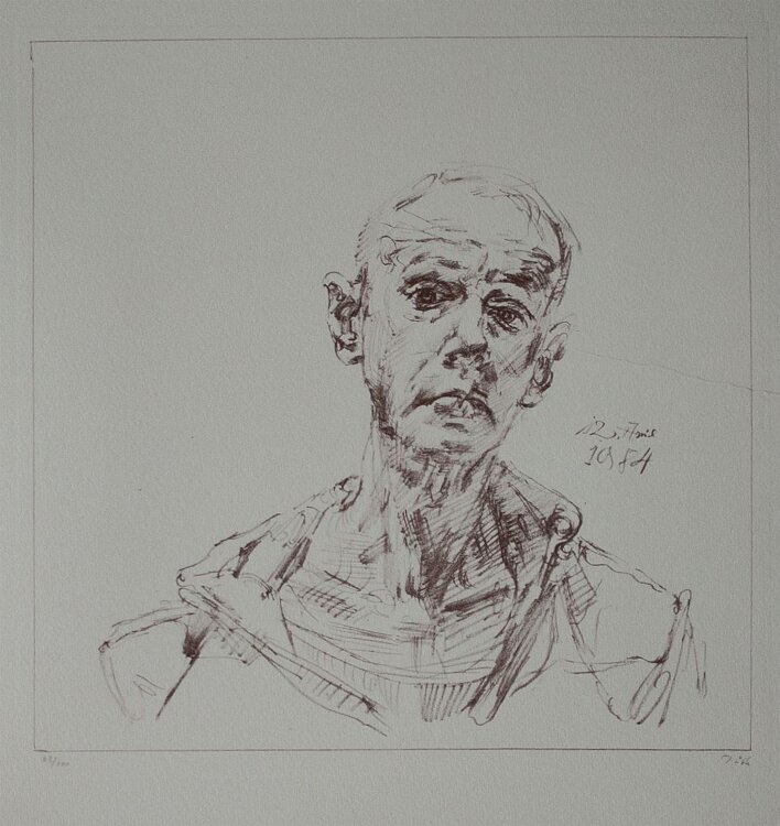 Werner Tübke - Selbstporträt - Lithographie - 1984 - 63/100