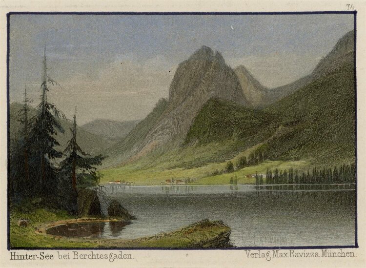 unbekannt - Hinter-See bei Berchtesgaden - o.J. - kolorierter Stahlstich