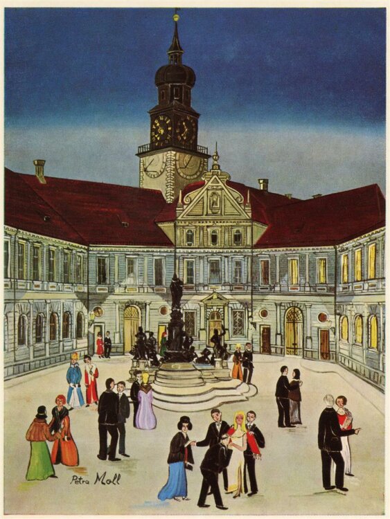 Petra Moll - Brunnenhof  im Cuvilliéstheater - Postkarte - 1966