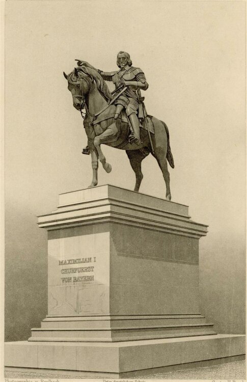 H. Bruch - Denkmal Maximilian I Kurfürst von Bayern - o.J. -  Stahlstich