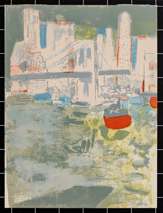 Paul Guiramand - Der Hafen von New York - Lithografie - o. J. - Mourlot Press