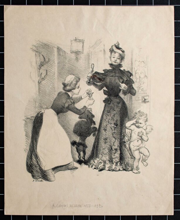 Adolphe Willette - Amor wird parfümiert - Lithographie - o. J.