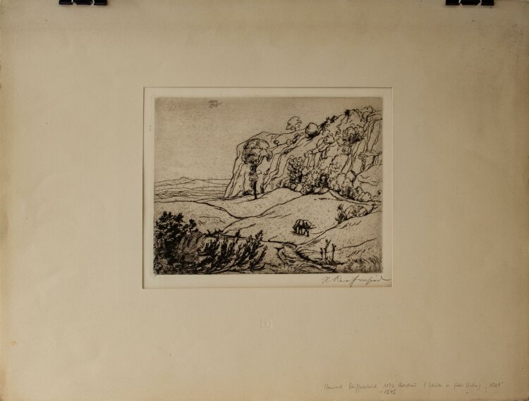 Heinrich Reifferscheid - Landschaft mit Pferd - Radierung - 1921