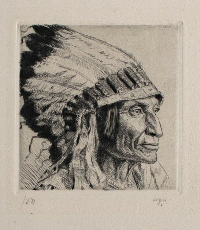 Otto Quante - Indianer - Radierung - o. J.