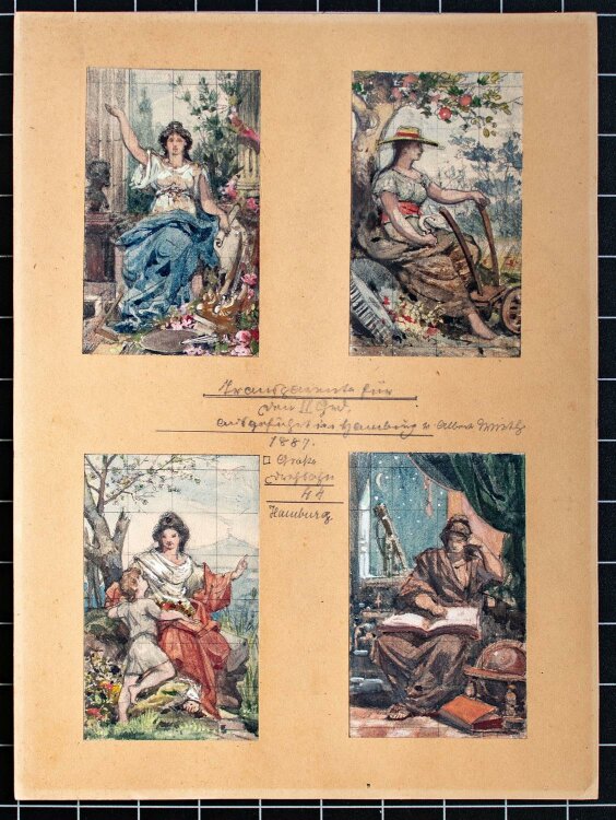 Albert Wirth - Vier Allegorien - Aquarell - 1887