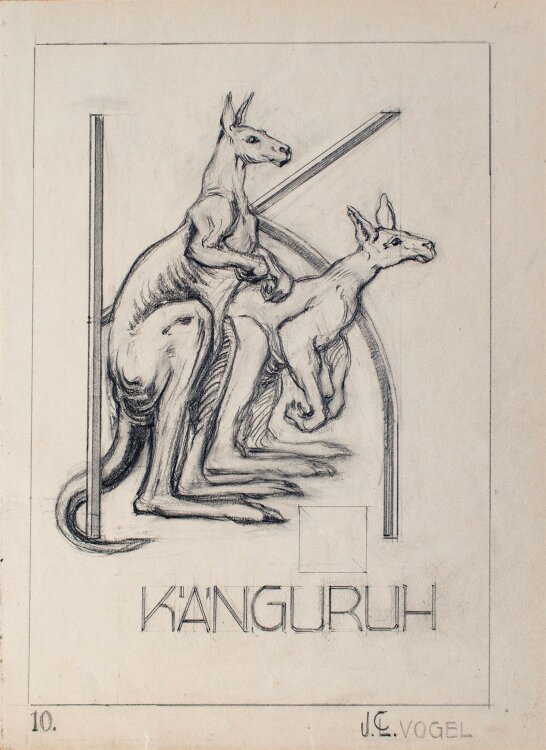 Julius Vogel - Känguru - Bleistiftzeichnung - o. J.