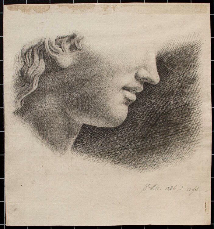 Unbekannt - Kopfstudie - Bleistiftzeichnung - 1826