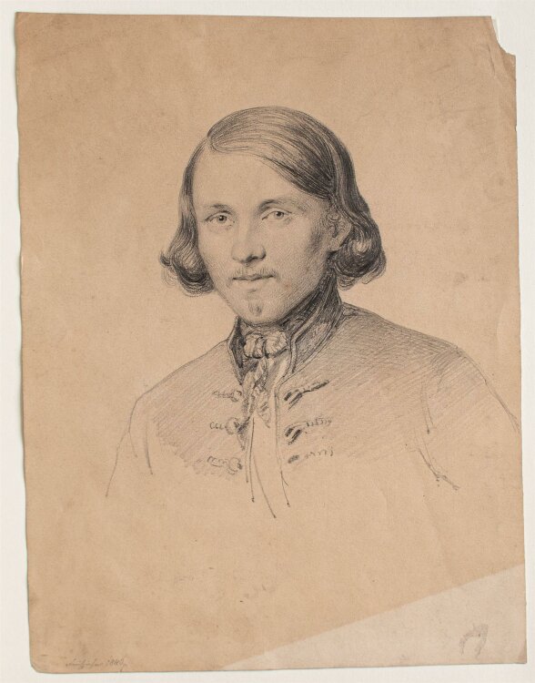 Friedrich August Schlegel -  Porträt eines Mannes - Bleistiftzeichnung - 1846