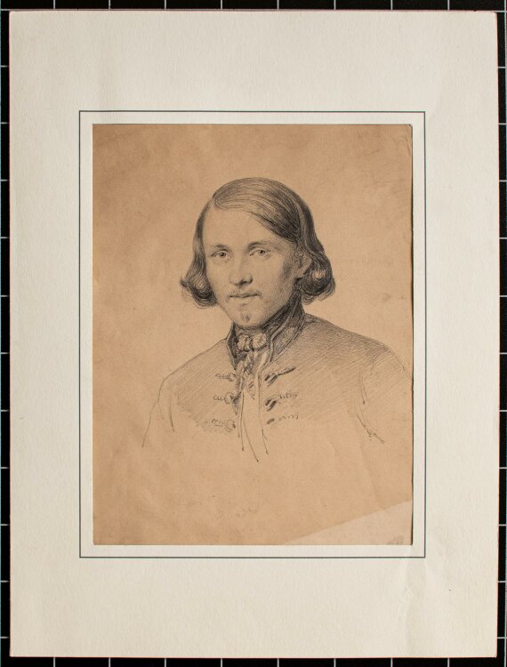 Friedrich August Schlegel -  Porträt eines Mannes - Bleistiftzeichnung - 1846