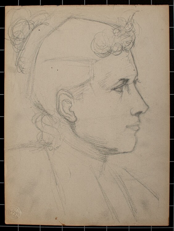 Unbekannt - Porträt einer Dame - Bleistiftzeichnung - o. J.