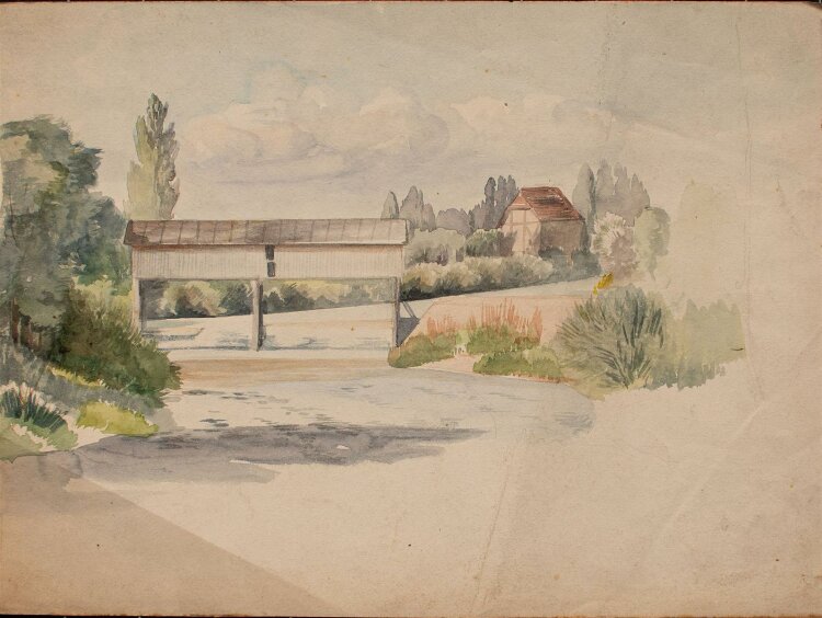 Hesse - Holzbrücke - Aquarell - o.J.
