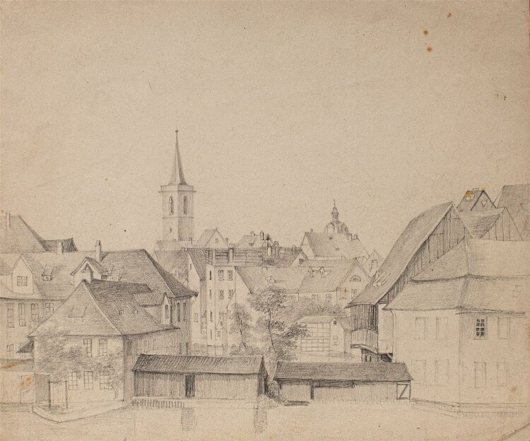 Maria Hesse - Schildchens Mühle Erfurt - Bleistiftzeichnung - um 1860