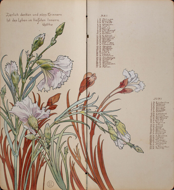 Henri Privat-Livemont - Kalender - 1903 - Chromolithografie