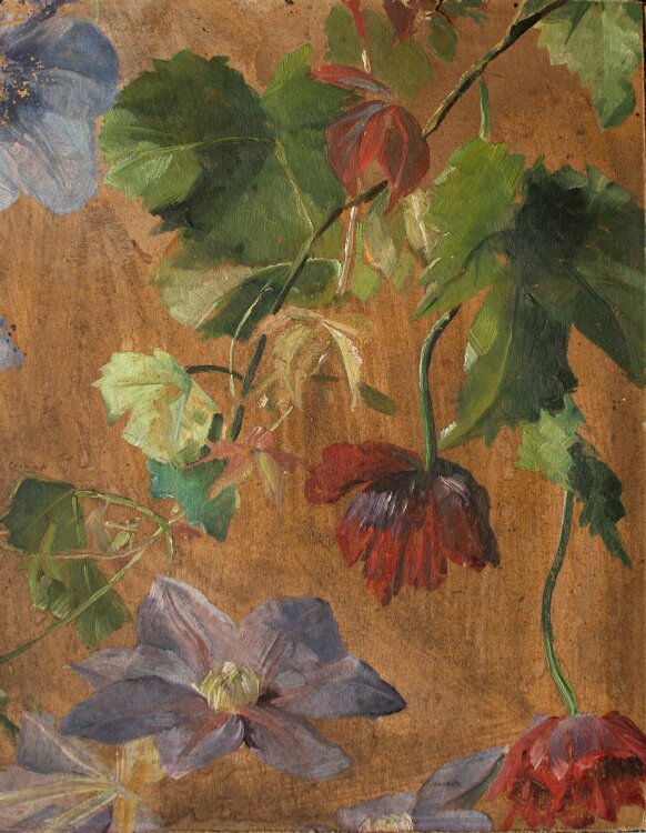 Marie Hesse - Blüten (Studie) - Öl auf Pappe - o.J.