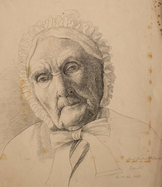 Marie Hesse - Porträt Frau Zänker - Bleistiftzeichnung - 1876