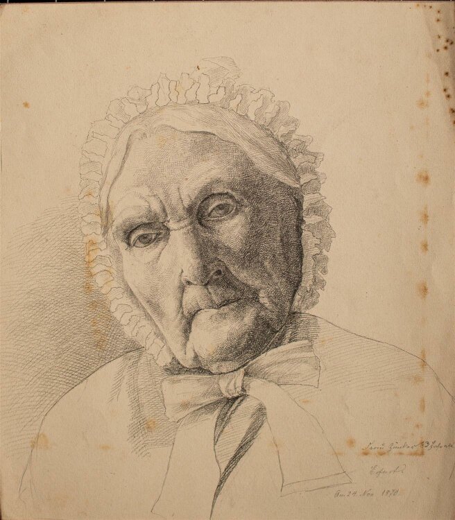 Marie Hesse - Porträt Frau Zänker - Bleistiftzeichnung - 1876