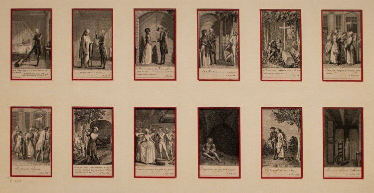 Daniel N. Chodowiecki - Szenen zu Yoricks empfindsamer Reise - Kupferstich- 1783