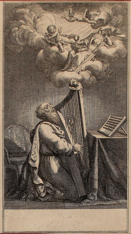 Daniel N. Chodowiecki - König David spielt Harfe -...