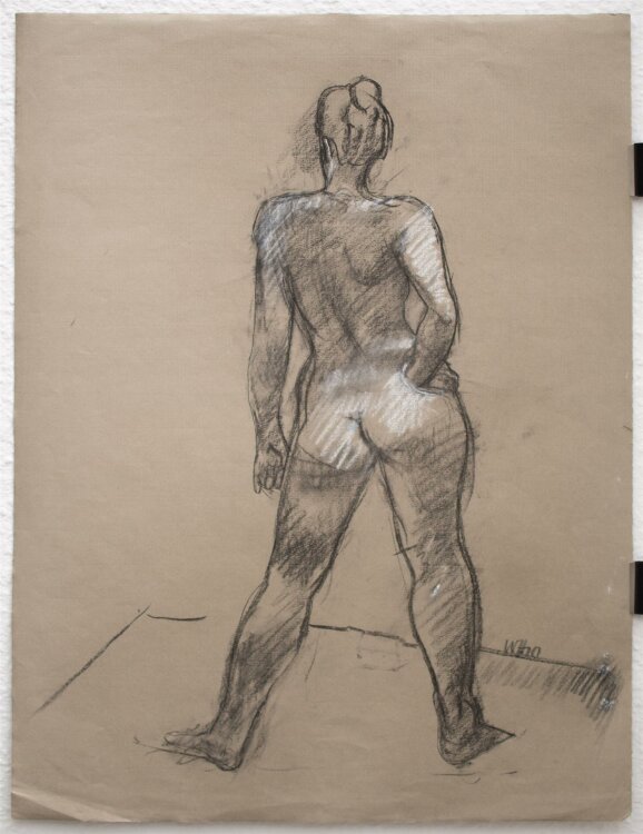 Wulfried Hengstenberg - stehender weiblicher Akt - Zeichnung - 2010