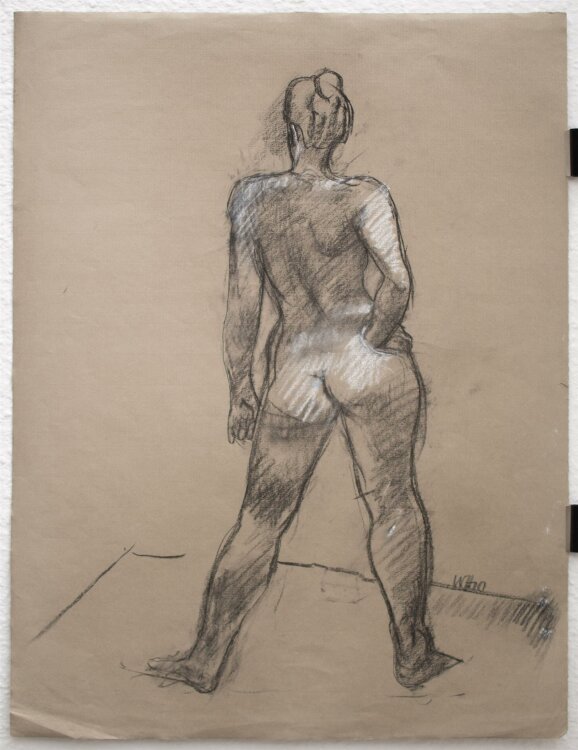 Wulfried Hengstenberg - stehender weiblicher Akt - Zeichnung - 2010