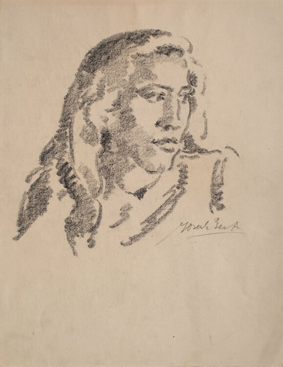 Unbekannt - Frauenporträt - Bleistiftzeichnung - o. J.