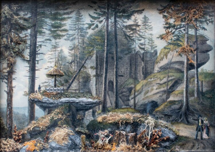 unbekannt - Teufelstein und der große Waldstein, Fichtelgebirge - 1842 - Collage